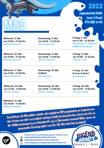 Monatsprogramm Mai 2023